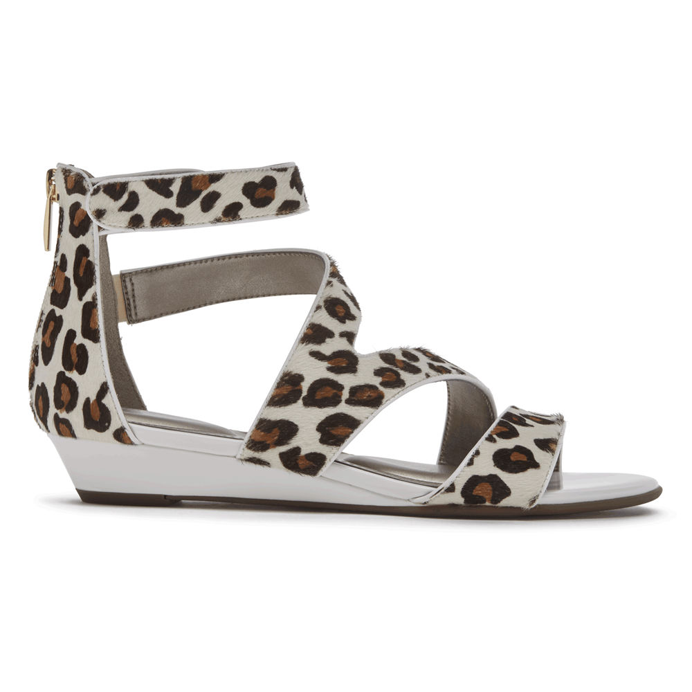 Rockport Womens Total Motion Zandra Strappy - Sandals Leopard - JDG698371